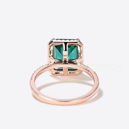 14k Rose Gold Green Emerald Engagement Ring 3CT Emerald Ring